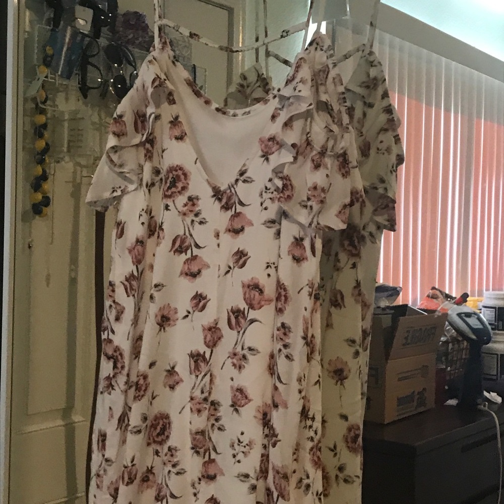 White dress with flowers